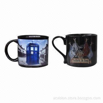 Color-changing Stoneware Mugs with 11oz Capacity, Measures 8 x 9.5cm
